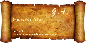 Gyurana Alex névjegykártya